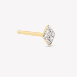 Teeny Pave Diamond Shape Stud Earring